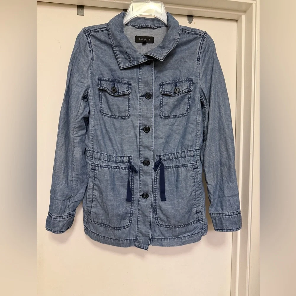 Talbots CLASSIC FIELD JACKET - lyocell cotton linen / size XS - chambray/blue - Picture 3 of 11